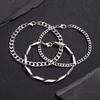 3Pcs/Set Stainless Steel Punk Cuban Chain Bracelet For Men Minimalist Silver Color Hip Hop Bracelet Party Jewelry Gifts