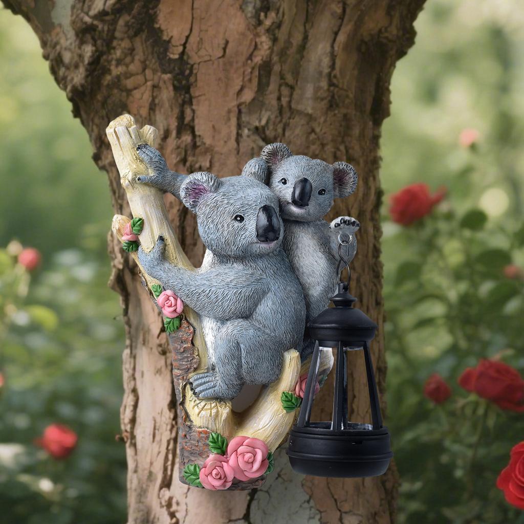 JYL TS/022,Garden Wall Mount Koala Resin Solar Light for Villa Balcony Animal Sculpture Wall Lamp