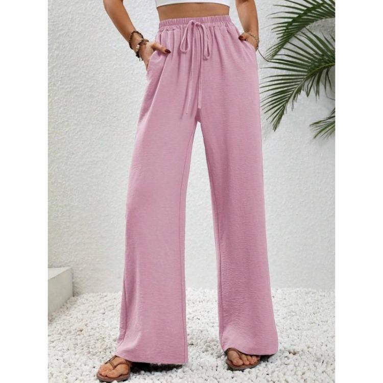 Women's Casual Comfortable Wide Leg Long Pants Solid Color Versatile