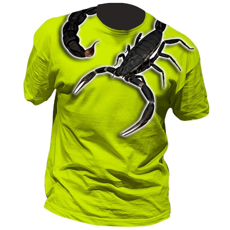 Summer Men's T-Shirts 3DTee Animal Harajuku Top Scorpion Graphic Print Casual Oversized Clothes 2022 O-Neck Short Sleeve T Shirt