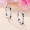 Süße Weibliche Grün Blaue Stein Clip-Ohrringe Silberfarbe Minimalistischer Hochzeits Schmuck Für Frauen