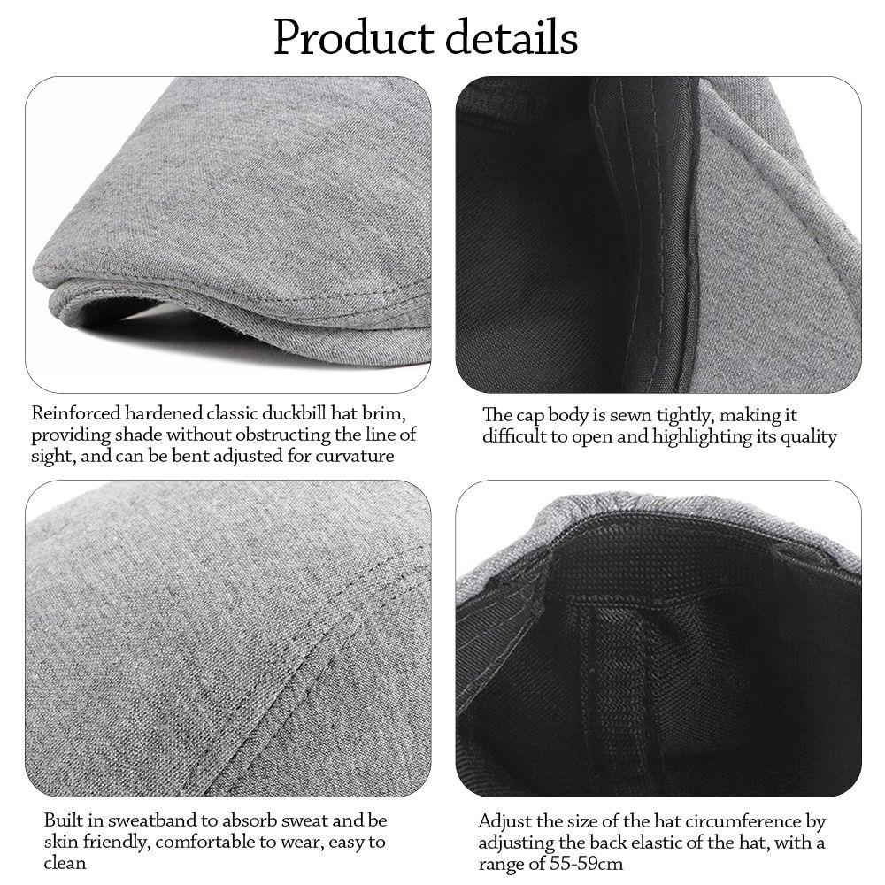 Fashion Soft Beret Hat Casual Retro Painter Hat Adjustable Solid Color Driver Flat Caps Men Women
