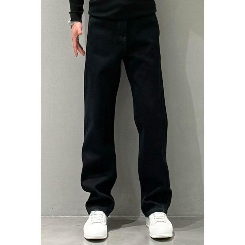 Autumn and winter ruffian handsome casual pants simple versatile and thin straight-leg pants high-end wear trendy men's loose pants