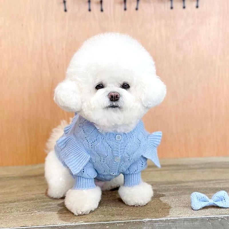 Pet Knitted Sweater Cat And Dog Clothes Teddy Bichon Pomeranian Schnauzer Small Dog Autumn And Winter Clothing
