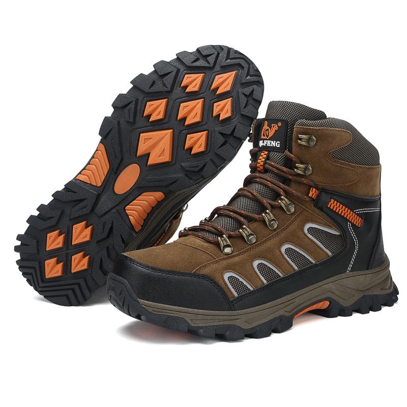 Large Size Hiking Shoes Men's High-top Outdoor Hiking Shoes Snow Boots Men