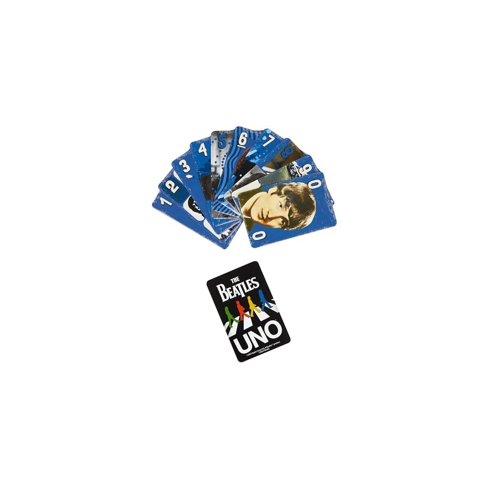 Mattel UNO Beatles Card Game 112 Cards for 2-10 Players Ages 7 and Up Black