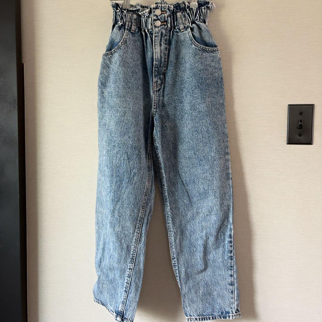 WEGO High Waist Denim Jeans Chemical Wash S