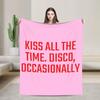 Kiss All The Time Disco Flannel Blanket Harrys Singer Styles Novelty Throw Blankets for Bed Sofa Couch 125*100cm Quilt