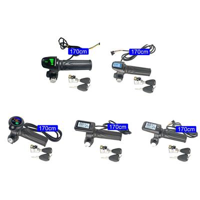 Χειρολαβή Γκαζιού E-Bike 48V με Οθόνη LCD και Καλώδιο 170cm και Σετ 2 Κλειδιών