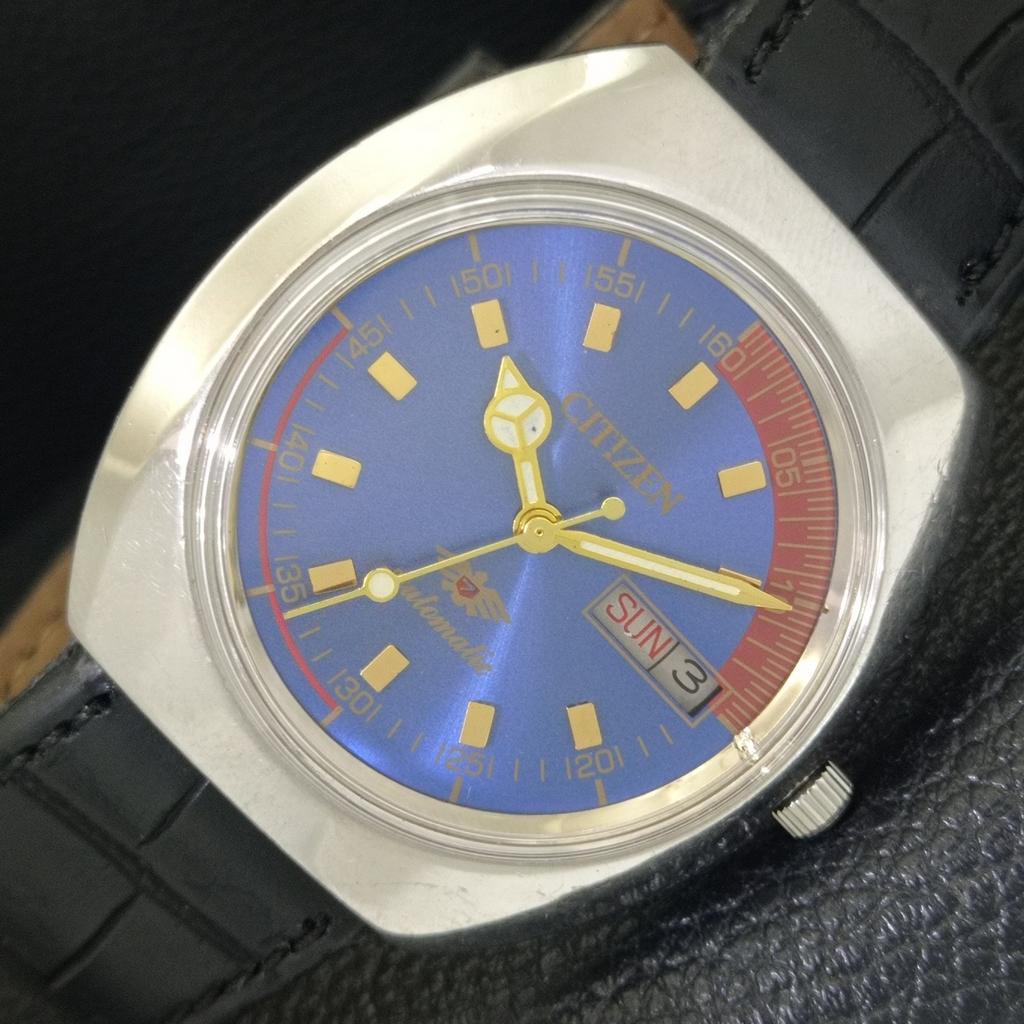 

CITIZEN AUTOMATIC 8200 VINTAGE JAPAN MENS BLUE COLOR DIAL WATCH a702784-1 R210-a702784