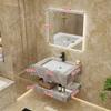 Modern Minimalist Sintered Stone Washbasin Set with Seamless Ceramic Sink, Bathroom Cabinet, and Mirror Storage Cabinet