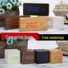 Creative Eco-friendly LED Wooden Alarm Clock with Multifunctional Display