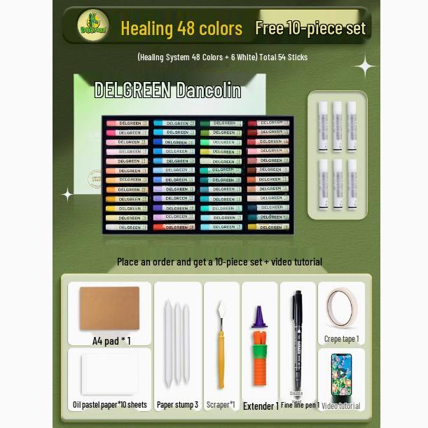 Dan Ke Lin Third Gen Super Soft 36-Color Oil Pastel Set - Advanced Gray White Oil-Based Crayons