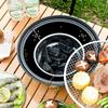 Portable Outdoor Stainless Steel Split Oven, Charcoal Barbecue Grills, Household Windproof Frying Oven, Baking Tray, Cast Alumin
