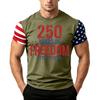 Men's Casual Short Sleeve T Shirt Loose Fit Crew Neck Graphic Print Independence Day Flag Design Summer Daily Wear Top