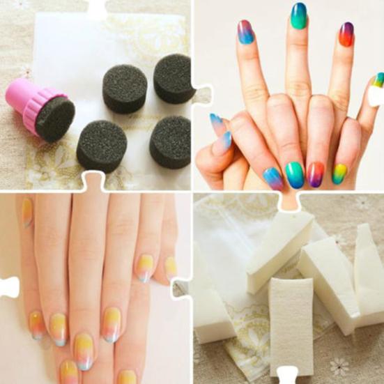Modish 1 Set Nagelkunst-Schwämme, Stempel, Nagellack-Vorlage, Transfer-DIY-Maniküre-Werkzeug