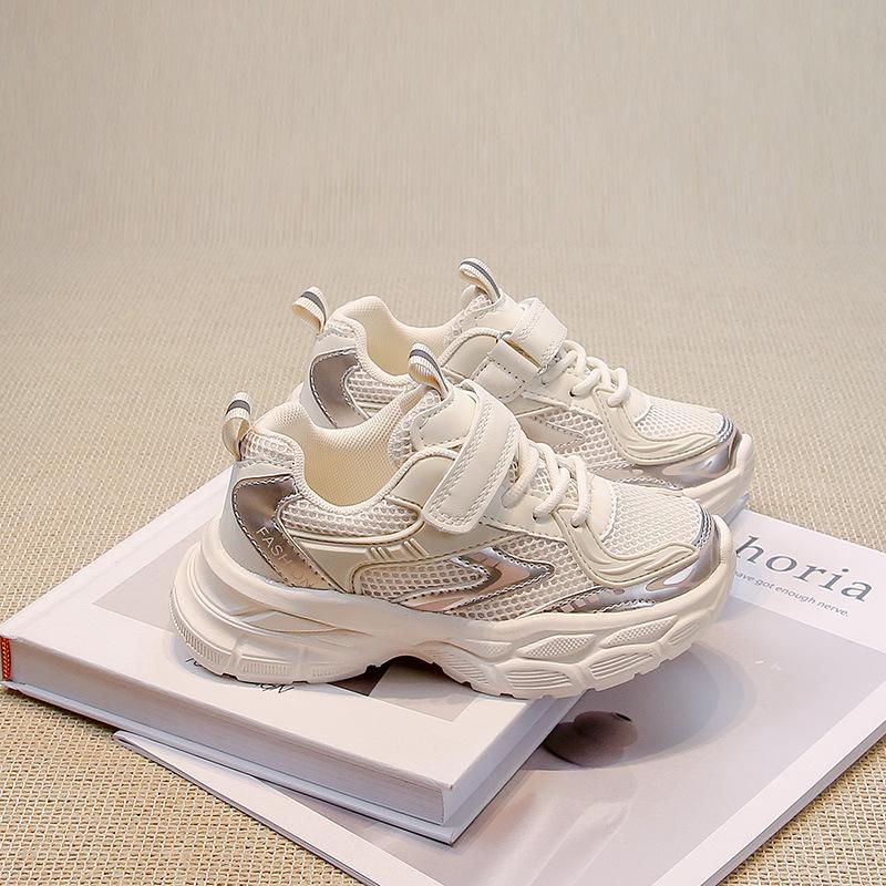 Girls' sports shoes 2025 new spring and autumn children's shoes mesh breathable dad shoes summer men's middle-aged and older children's mesh shoes