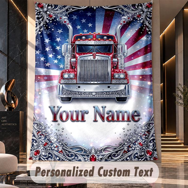 Camion (41) Arazzo Personalizzato con Tema Testo Nome Personalizzato Appeso a Parete Arazzo Decorazione per la Casa Tessuto di Sfondo