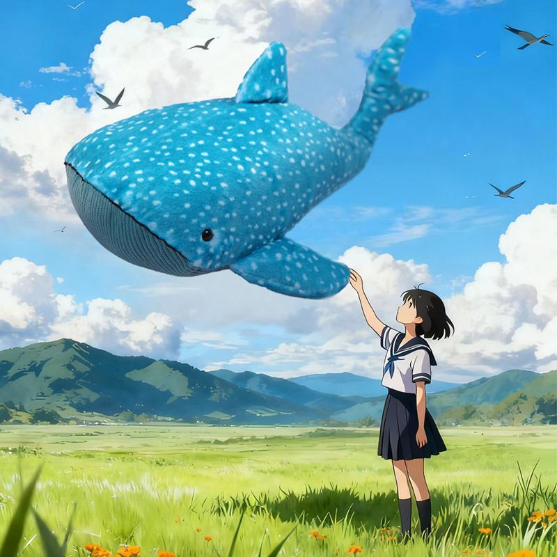 20-80CM New Cartoon Blue Shark Stuffed Plush Toys Big Fish Whale Soft Animal Pillow Dolls