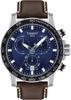 [Tissot] Men's Watch TISSOT Supersport Chrono Blue Dial Leather Strap T1256171604100 [Authorized Import]
