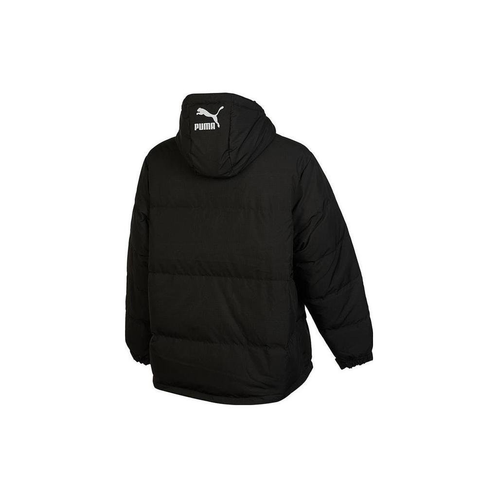 PUMA Down Jackets Unisex Black Hooded Moderate Down Jacket 539727-01