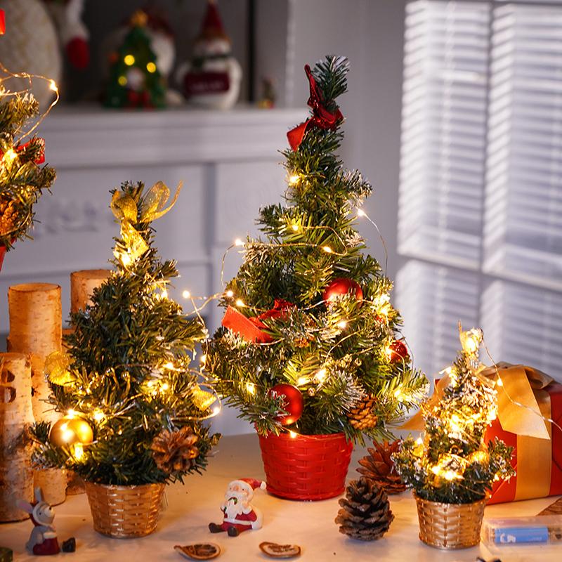 20/30/40cm Christmas Tree Home Bedroom Party Decorations  Artificial Christmas Tree Children DIY Handicraft 2025 New Year Gift