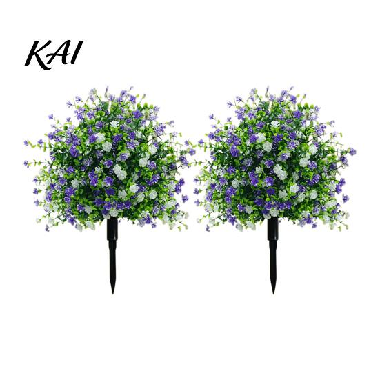 Decorative Faux Camellia Plant Artificial Potted Tree with Ground Stakes, UV Resistant Outdoor Topiary All Season Plants Fake Plants, Lifelike Shrubs
