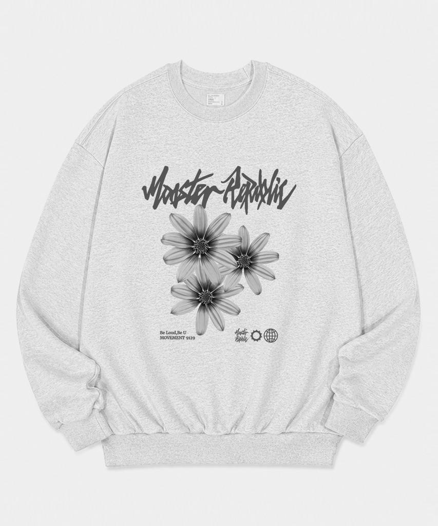 MONSTER REPUBLIC Daisy Flower Gray Sweatshirt Melange Gray_9129