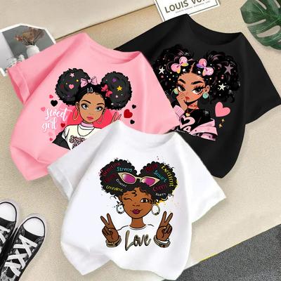 Children T-shirt Kid T Shirt 2-13Y Cool Girl Printed Kids 100% Cotton Clothes Tshirt Tops Tee