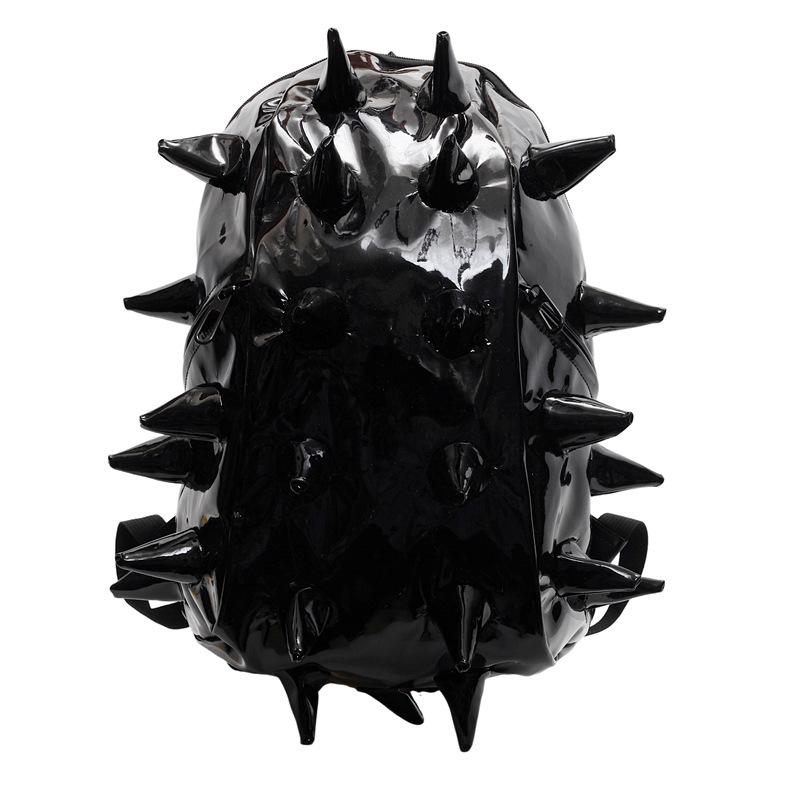 School bag trendy spike design backpack trendy cool personality glossy three-dimensional hedgehog fried street student backpack