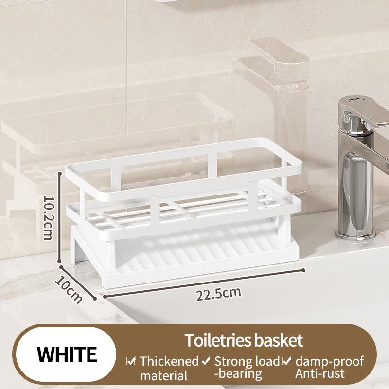 No-Drill Sponge & Brush Holder Rack for Kitchen Sink