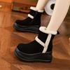 Thick-soled snow boots women's 2025 winter new medium tube velvet non-slip thermal cotton boots versatile inner height-increasing women's shoes