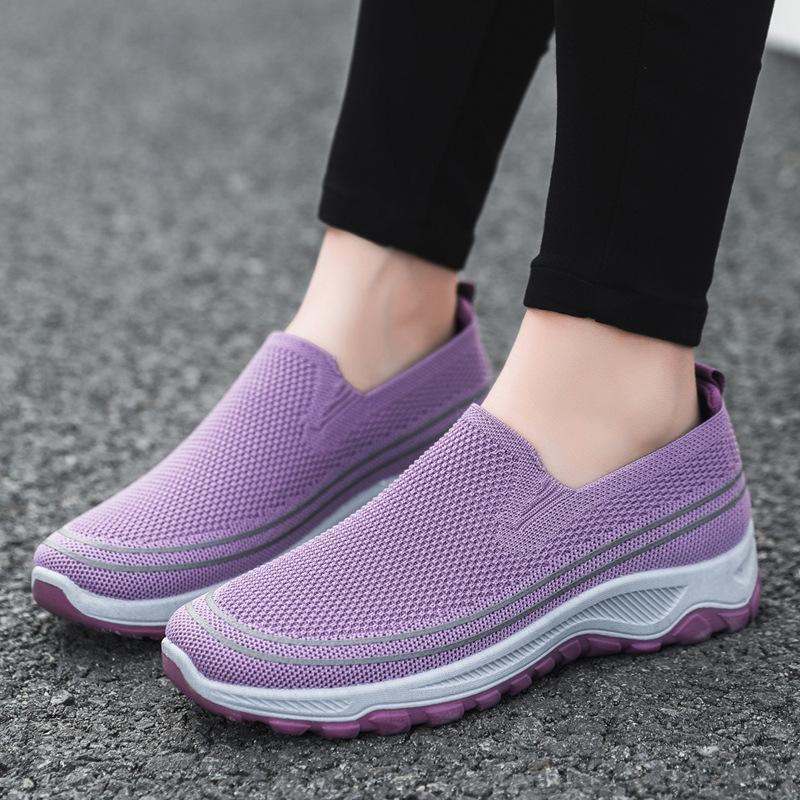 Zhongjianbu shoes flat-bottomed comfortable thin single-layer fly-woven mesh breathable sneakers