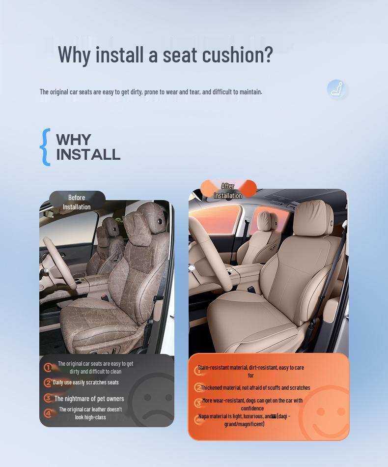 Ideal I8 All-Season Breathable Car Seat Cushion Cover, Universal Fit for 25 Models