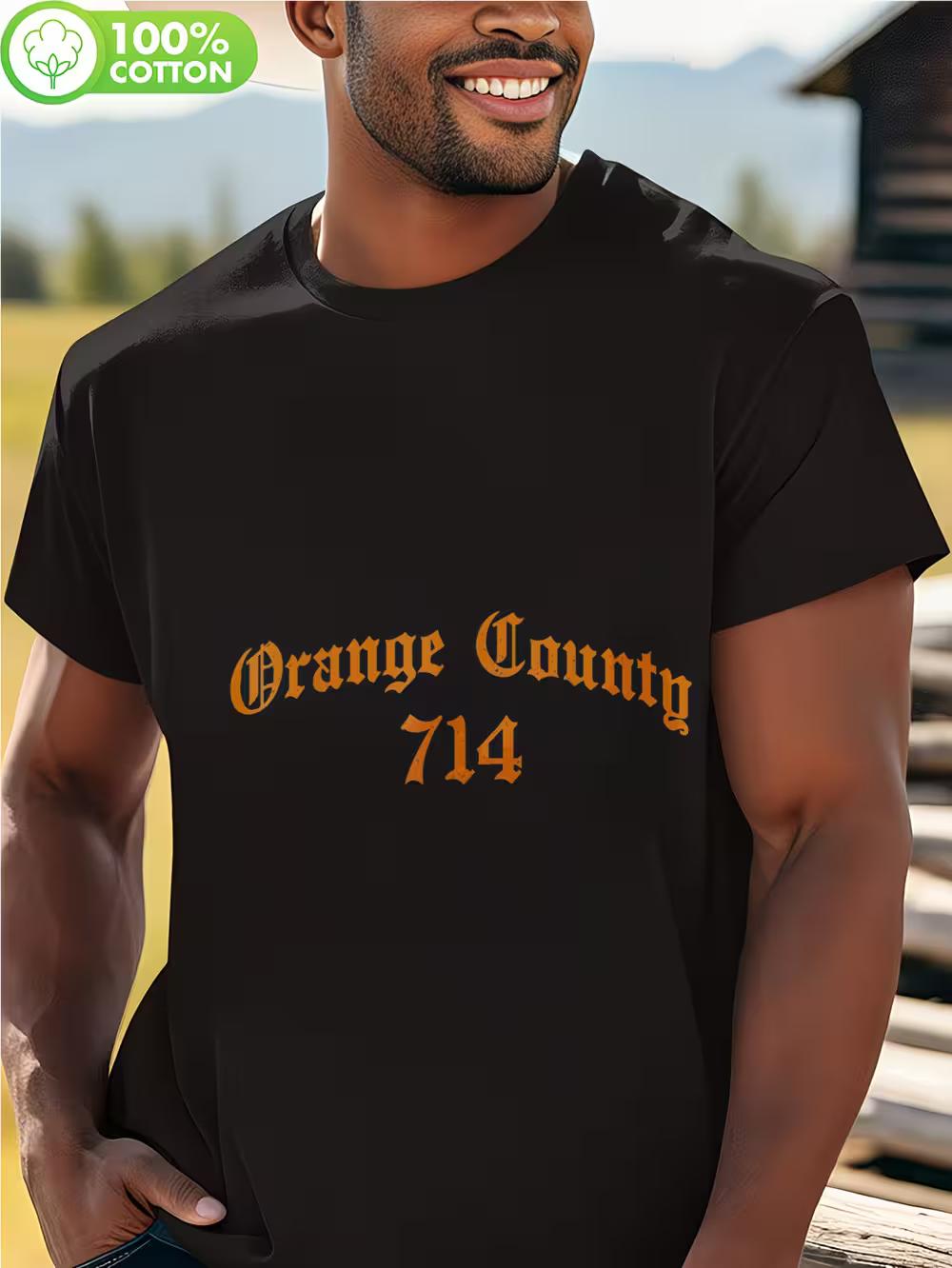 Orange County 714 Area Code California T-Shirt - Unisex Oversized 100% Cotton S-2XL XXL