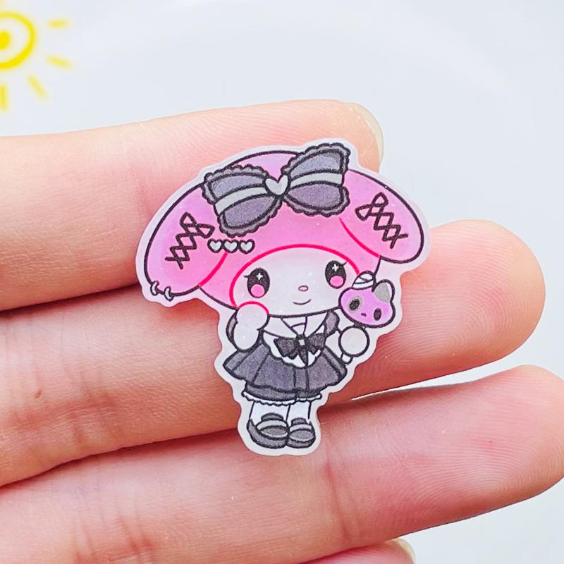 

10 Pcs Latest Kawaii Animation Animal Rabbits, Puppies Series Acrylic Flat Diy Jewelry Kids Present Hairpin Accessories A89