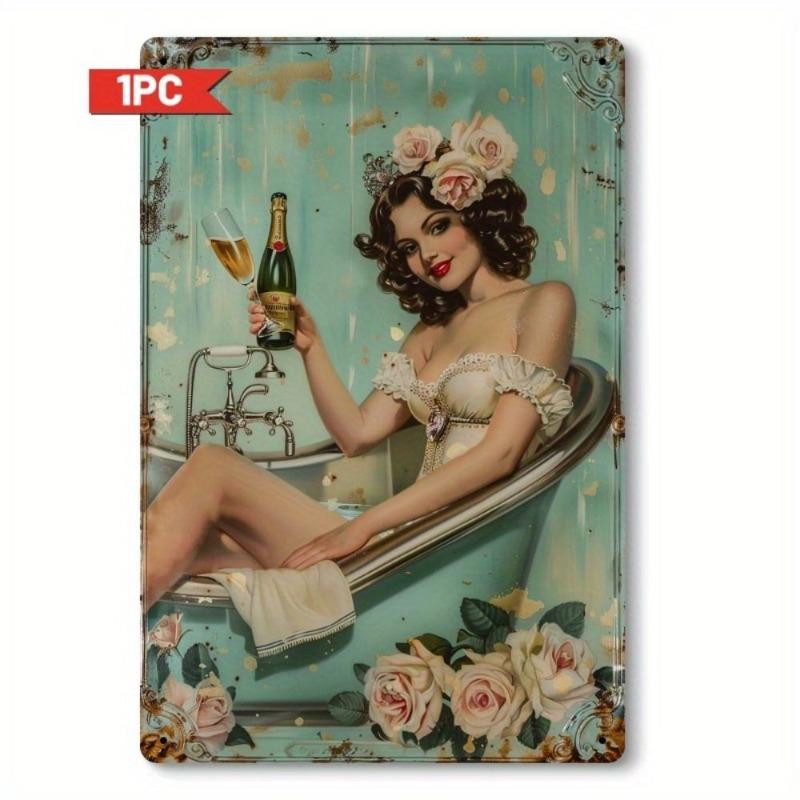 Pin-Up Girls Tin Sign, Retro Metal Wall Art