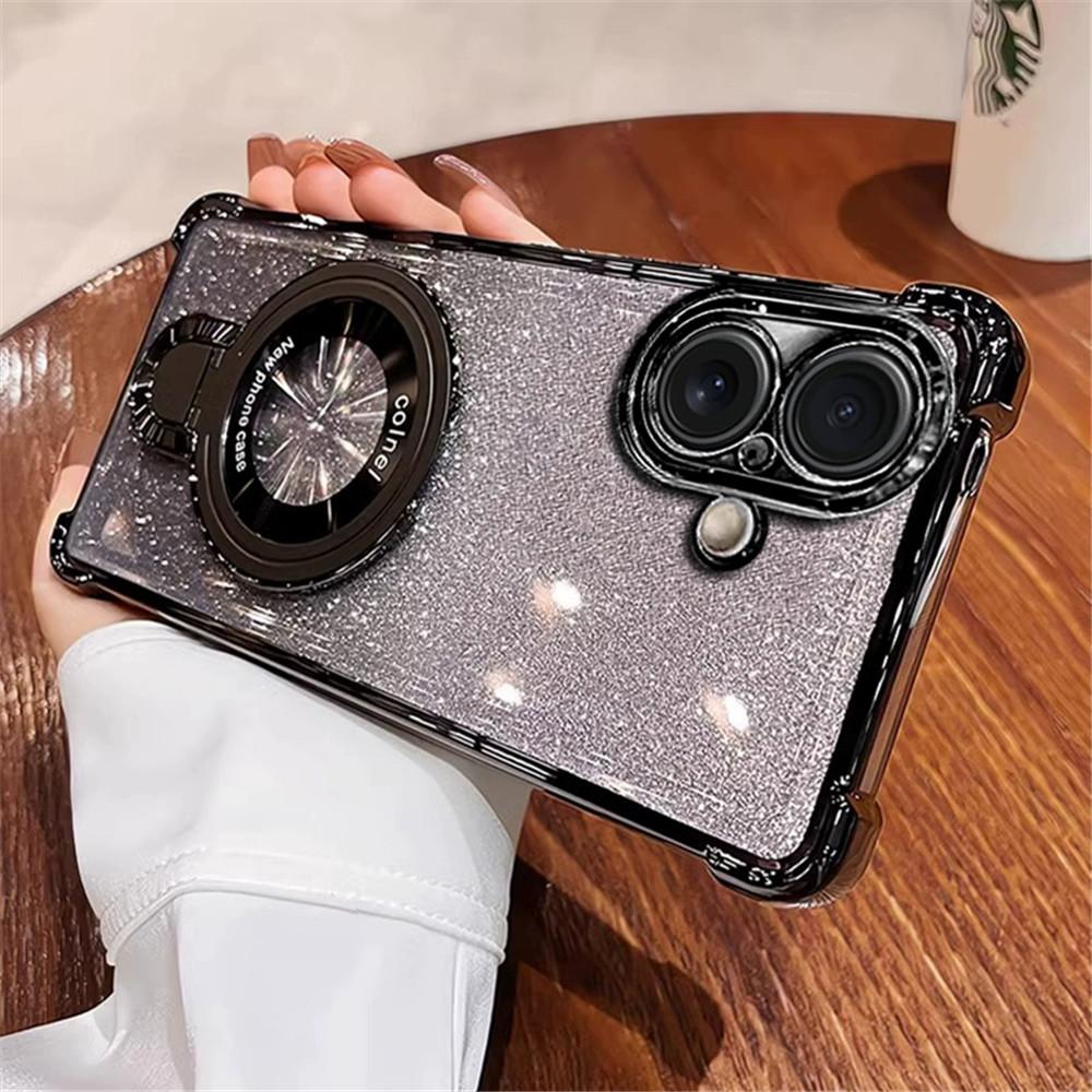Plating Shockproof Gradient Glitter Case For Huawei Pura 70 P60 P50 P40 P30 Lite Pro Mate 70 60 50 Magnetic Holder Stand Cover