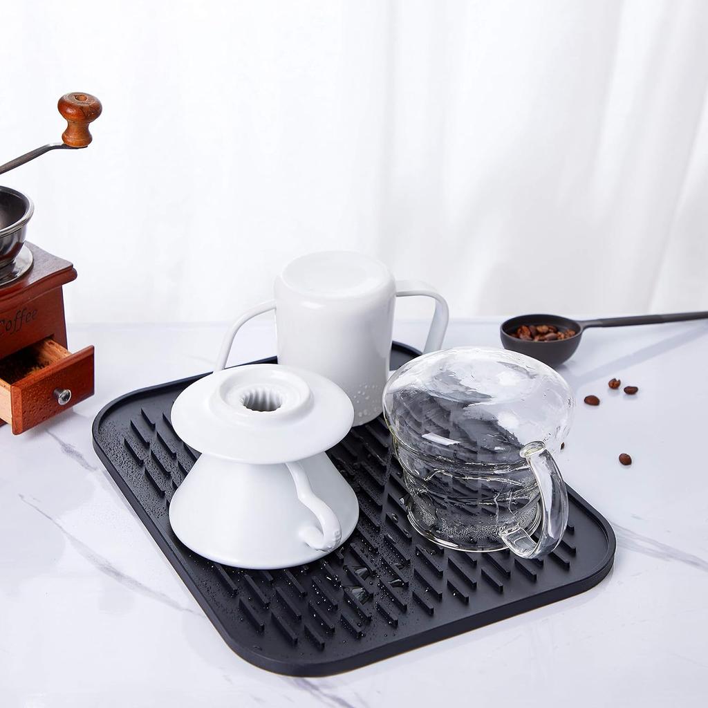 IBanana Necery Drying Mat for Pour Over Coffee Maker Set Bar Service Spill Mat Heat Resistant Silicon Mats Counter Top Dryer Pad Food Gr