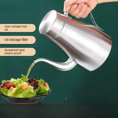 Kitchen Oil Bottle Stainless Steel Seasoning Oil Vinegar Pot Leak-proof Can Filter Grease Cooking Food Barbecue Kitchen Tools