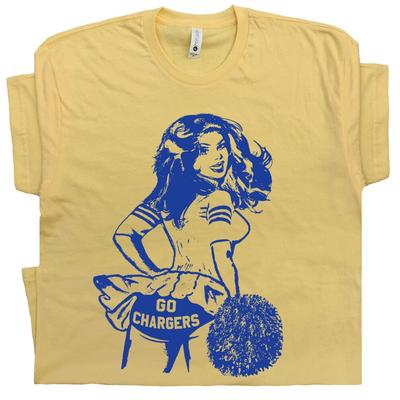 Vai Chargers Camiseta Vintage Chargers Camisa de Futebol Torcedora Retro Throwback