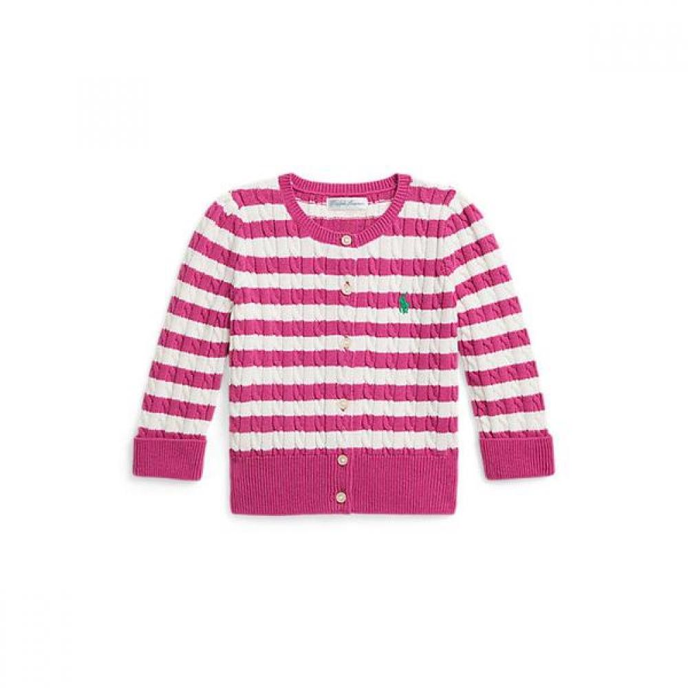 Polo Ralph Lauren Baby Girls Stripe Mini Cable Cotton Cardigan Cwposwef6820219650 12M
