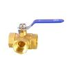 Copper Three-Way T/L-Type Ball Valve, 4-6 Points, 1" Internal Thread, One-In-Two-Out, for Water or Natural Gas.