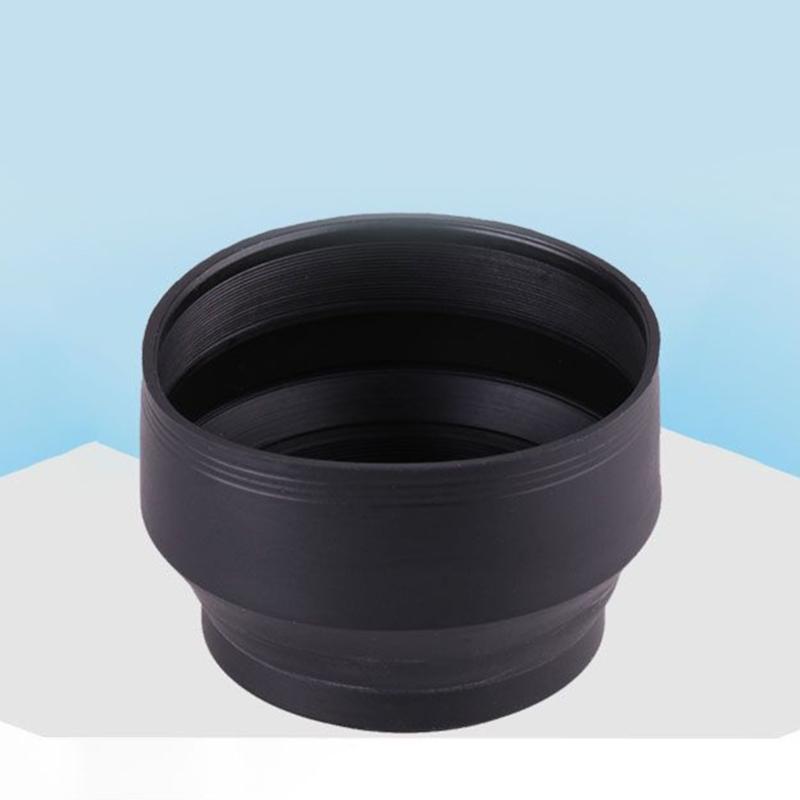 49mm Rubber Camera Lens Hood Set/2pcs Collapsible Designs Reduce Glare and Flares Improve Photography and Video