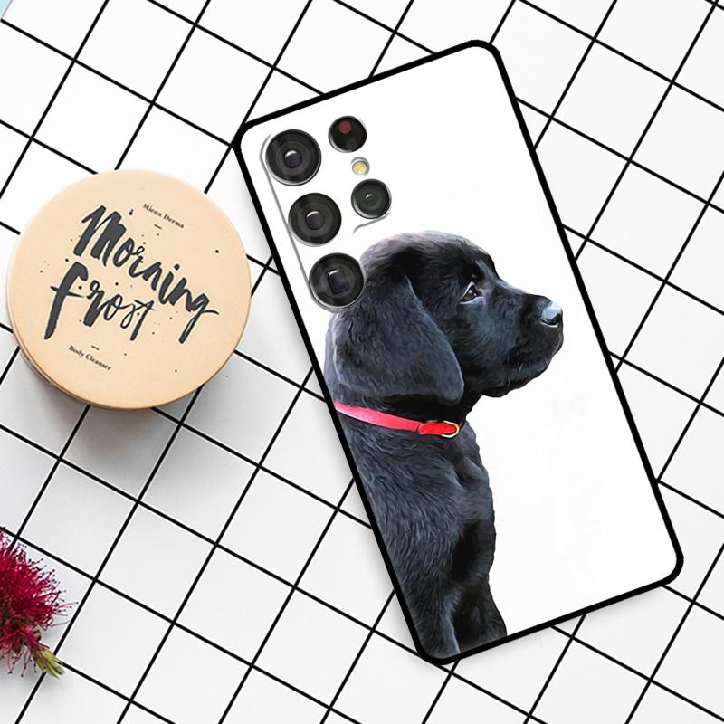 Schwarzer Labrador Hund Hülle Für Samsung Galaxy S24 FE S20 FE S21 S22 S23 S24 S25 Ultra S9 S10 S25 Plus Handyhülle