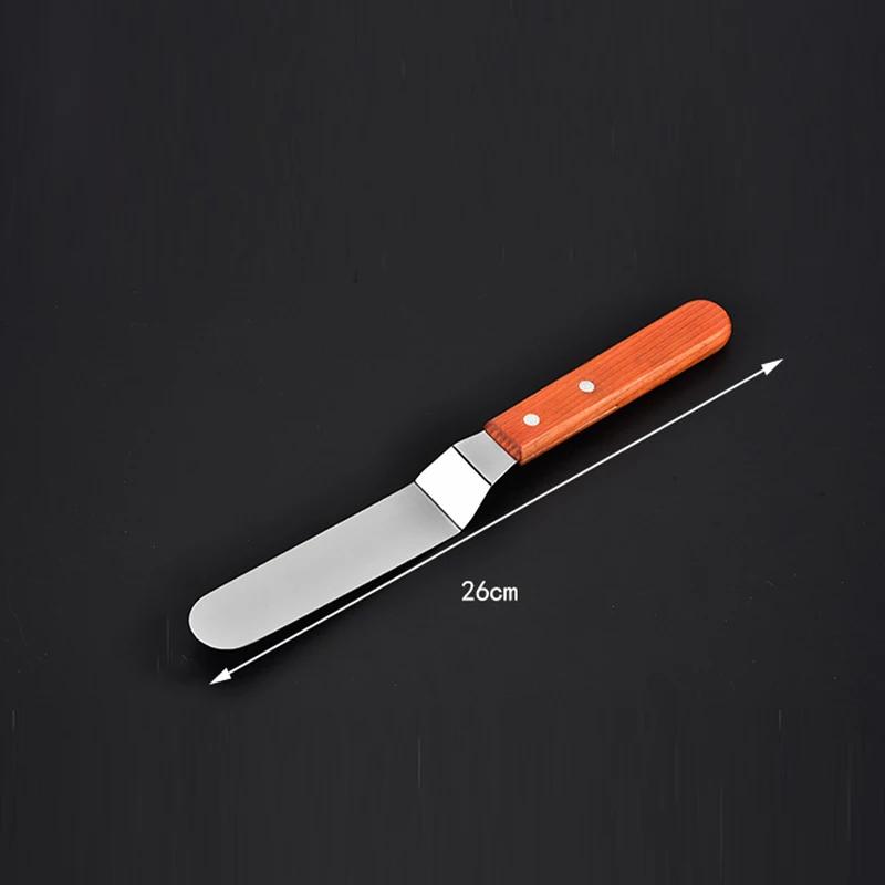 

6/8/10 Inch Cake Spatula Stainless Steel Butter Cream Icing Frosting Knife Smoother Wooden Kitchen Pastry Cake Decoration Tools