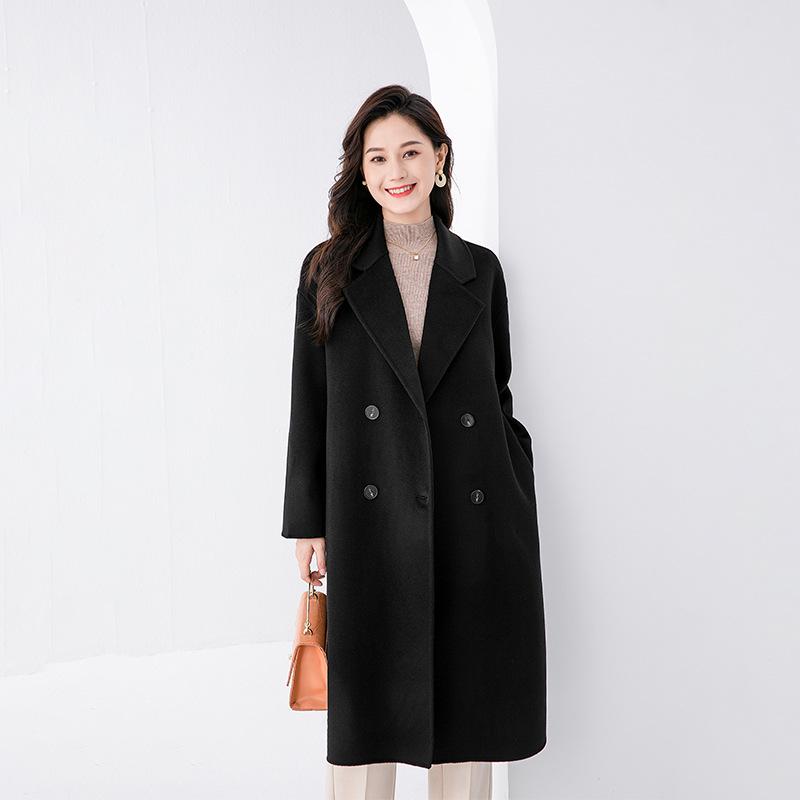 Autumn/Winter Loose Double-Sided Wool Coat - Women's Korean Double-Breasted Camel Coat