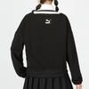 (WMNS) PUMA Logo V neck Sweatshirt 'Black' Women's 537524-01