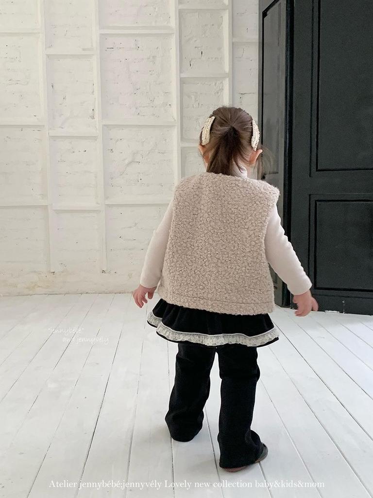 Jenny Kids Korean Style Skirt-Pants Set for Girls - Autumn/Winter 2026 Versatile Velvet Outfit