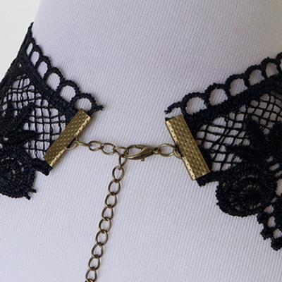 Sterevunk Gothic Lace Choker Necklace Bracelet Mask Halloween Costumes Jewelry Women for Wedding Cosplay Party